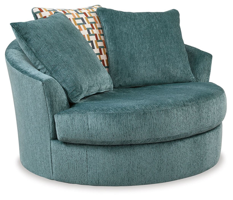 Laylabrook - Oversized Swivel Accent Chair - Teal Ashley®