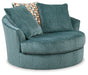 Laylabrook - Oversized Swivel Accent Chair - Teal Ashley®
