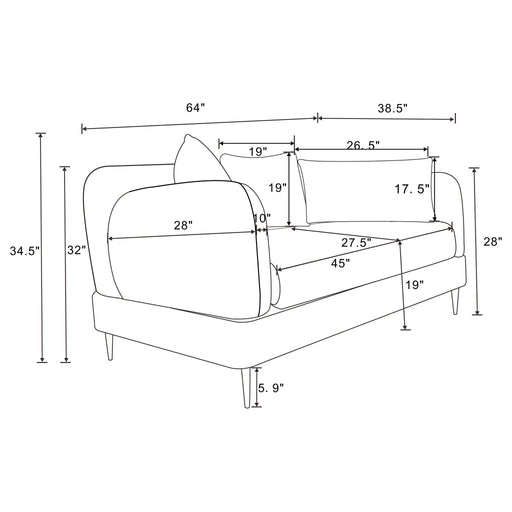 Repley - Upholstered Sculpted Track Arm Loveseat - Beige Furniture Max