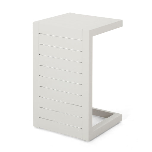 Aluminum Outdoor C - Shaped Side Table For Patio Noble House