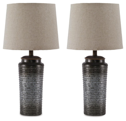 Norbert - Metal Table Lamp (Set of 2) - Gray Signature Design by Ashley®