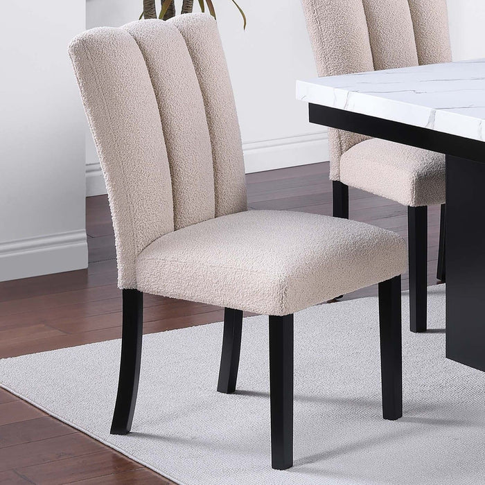 2 Tone Dining Table Set With Upholstered Side Chairs Home Essentials