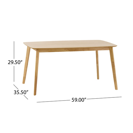 Retro Dining Table With Faux Wood Top Noble House