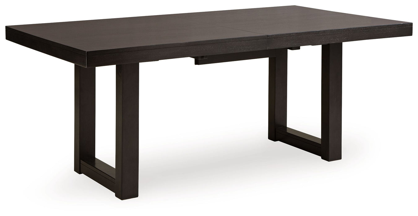 Neymorton - 7 Pc. - Rectangular Extension Table, 6 Side Chairs - Dark Grayish Brown Signature Design by Ashley®