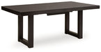 Neymorton - 7 Pc. - Rectangular Extension Table, 6 Side Chairs - Dark Grayish Brown Signature Design by Ashley®