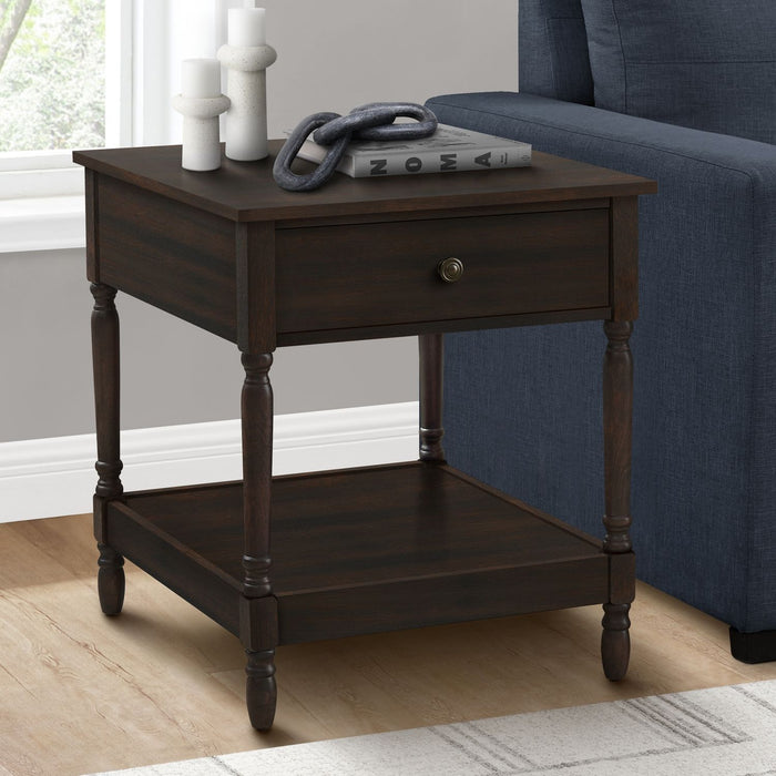 Accent - Table, 2 Tier, Square, Traditional - Walnut 8th Street
