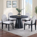 5 Piece Round Dining Set With With Chairs - Black / White Home Essentials