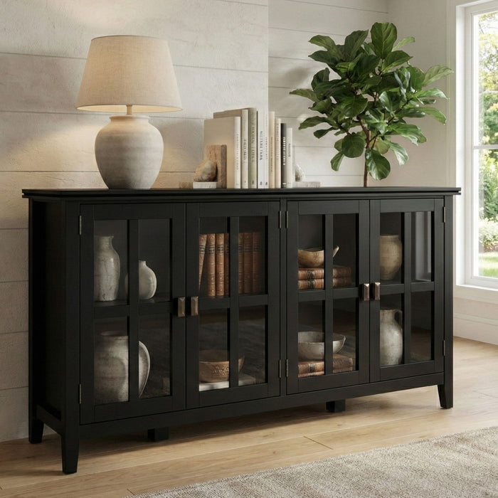 Artisan - Handcrafted Wide 4 Door Storage Cabinet Simpli-Home