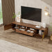 TV Stand With 2 Drawers And Open Shelving - Walnut Hearth and Haven