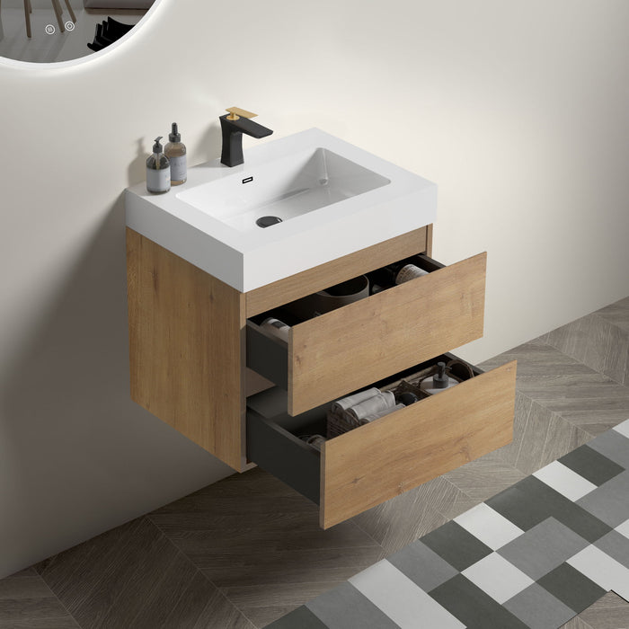 Alice - Bathroom Vanity With Sink, Large Storage Wall Mounted Floating Bathroom Vanity For Modern Bathroom Home Essentials