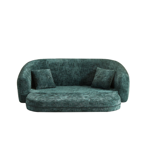 Curved Convertible Sofa, 2 In 1 Fold Out Bed With Pull Out Base And Deep Seat Home Essentials