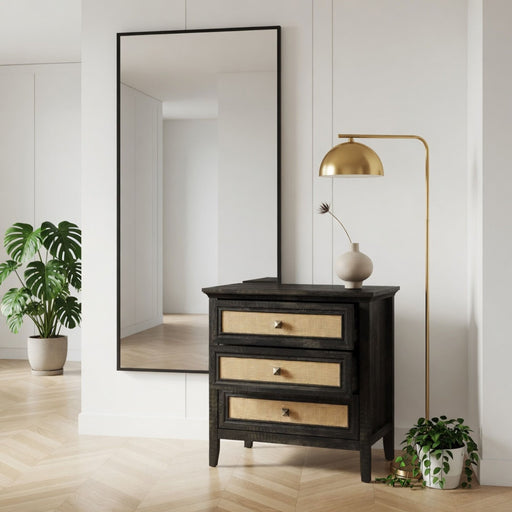 Nightstand With 3 Drawers, Tall End Table - Brown Home Essentials