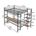 Bunk Bed With Built In Desk And LED Lighting Home Essentials