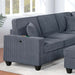 Left Arm Facing Loveseat With USB Port 5 Piece Sectional Set Corner Wedge Armless Chair Cocktail Ottoman Upholstered Living Room Furniture - Dark Gray Home Essentials