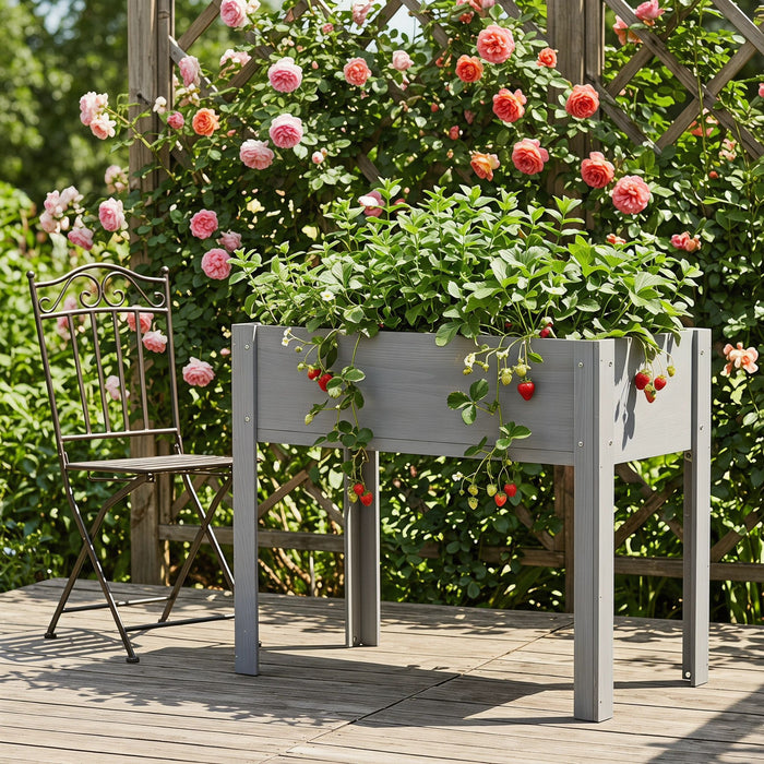 Raised Garden Bed With Legs, Elevated Planter Box For Outdoor Plants Daily Nest