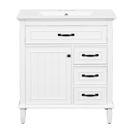 Bathroom Vanity With Sink Top, Flip Drawers, Adjustable Shelf Hearth and Haven