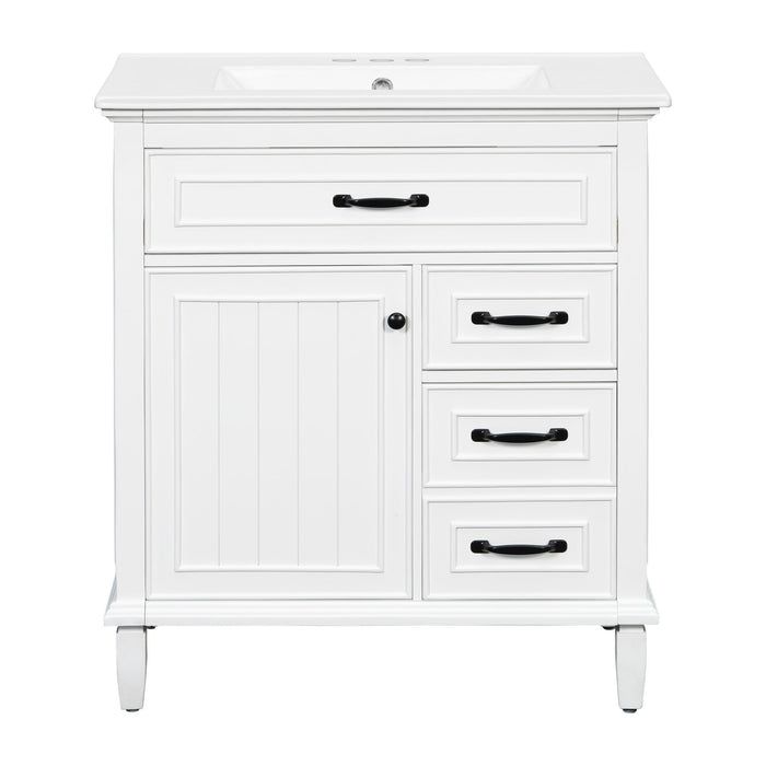 Bathroom Vanity With Sink Top, Flip Drawers, Adjustable Shelf Hearth and Haven