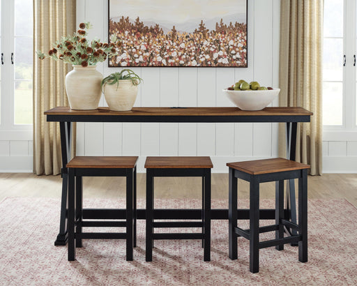 Wildenauer - Rectangular Dining Room Counter Table Set (Set of 4) - Brown / Black Signature Design by Ashley®
