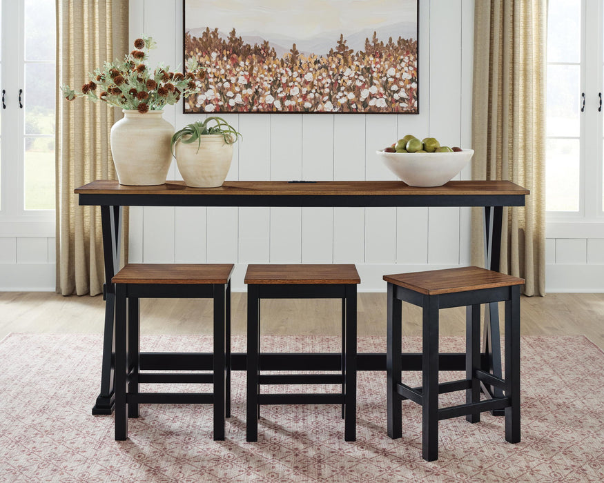 Wildenauer - Rectangular Dining Room Counter Table Set (Set of 4) - Brown / Black Signature Design by Ashley®