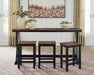 Wildenauer - Rectangular Dining Room Counter Table Set (Set of 4) - Brown / Black Signature Design by Ashley®