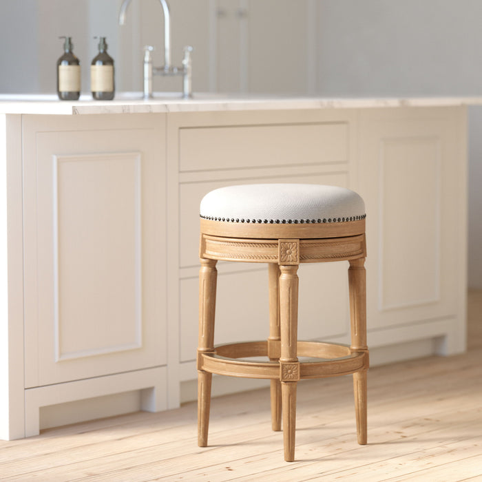 Rustic Elegance Backless Swivel Stool Home Essentials