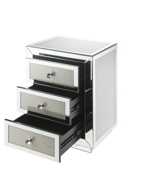 Noralie - Accent Table Mirrored / Faux Dimaonds - Silver