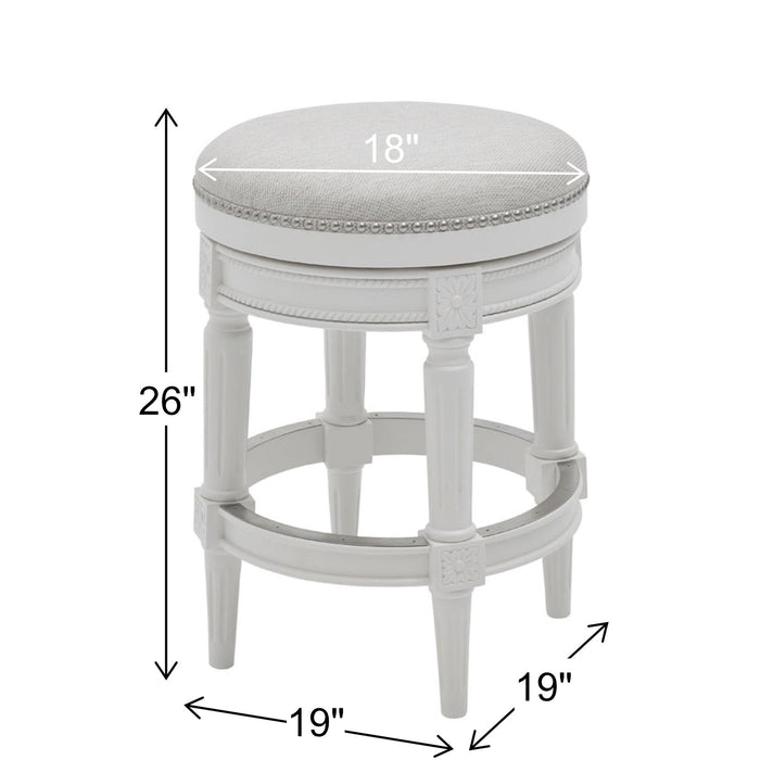 Rustic Elegance Backless Swivel Stool Home Essentials