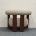 C - Shaped Chunky Arm Accent Chair - Beige / Brown Home Essentials