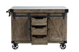Alforvott - Kitchen Island - Marble Top & Weathered Gray ACME