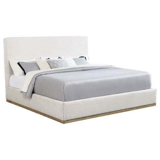 Talbot - Eastern King Platform Bed With Elevated Headboard - Cream Furniture Max