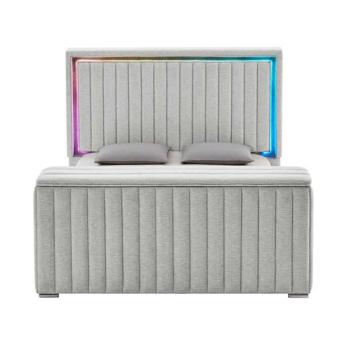 Elliot - Bed With Immersive Sound, LED Lighting, Fireplace Footboard, TV Lift Global Furniture USA