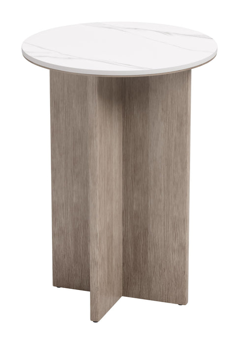 Oceanveil - Side Table - White / Light Brown Zuo Modern