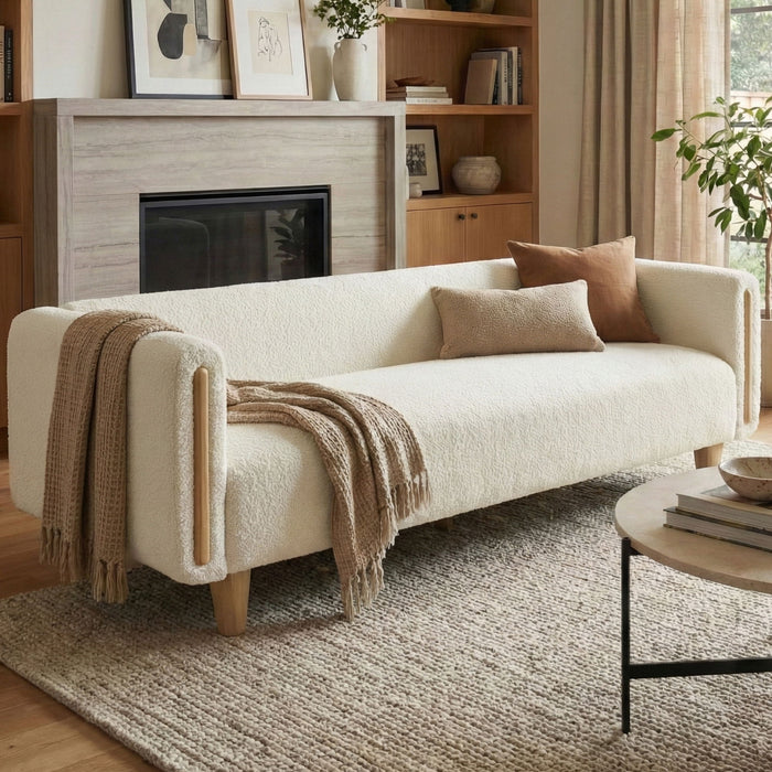 3 Seater Sofa With Armrests For Living Room Noble House