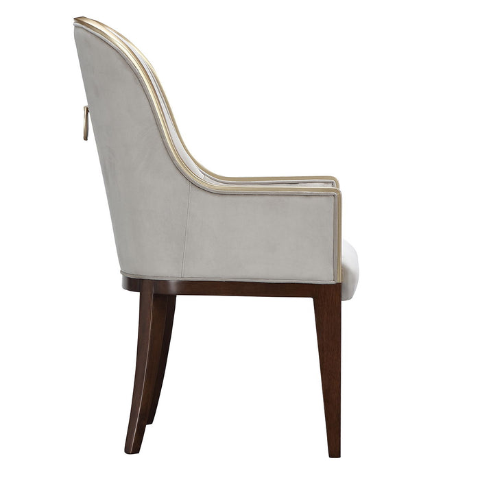 Houston - Dining Arm Chair - Porcini / Walnut