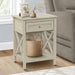 Accent End Table, 2 Tier, Storage Drawer, Transitional Style 8th Street