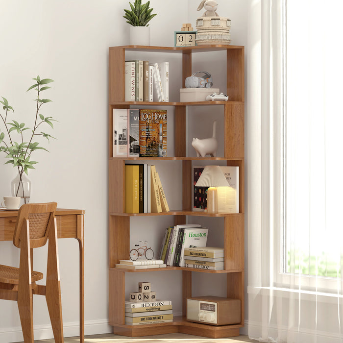 L-Shaped Corner Bookshelf Home Essentials