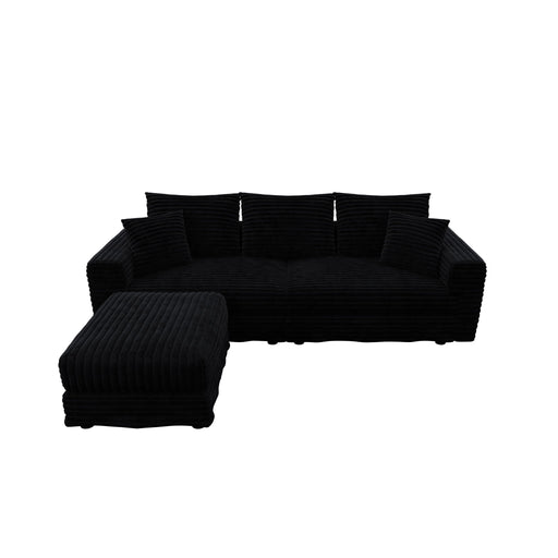 Convertible Deep Seat Sofa With Soft Pillows And Ottomans Home Essentials