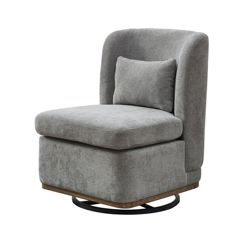 Wide Modern Cushioned Armless Metal Base 360° Swivel Chair With Pillow Home Essentials