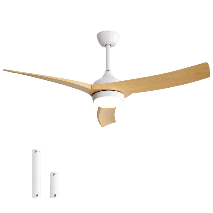 52" Ceiling Fan With 18W LED Light And Remote Control, 3 Blades DC Motor Daily Nest