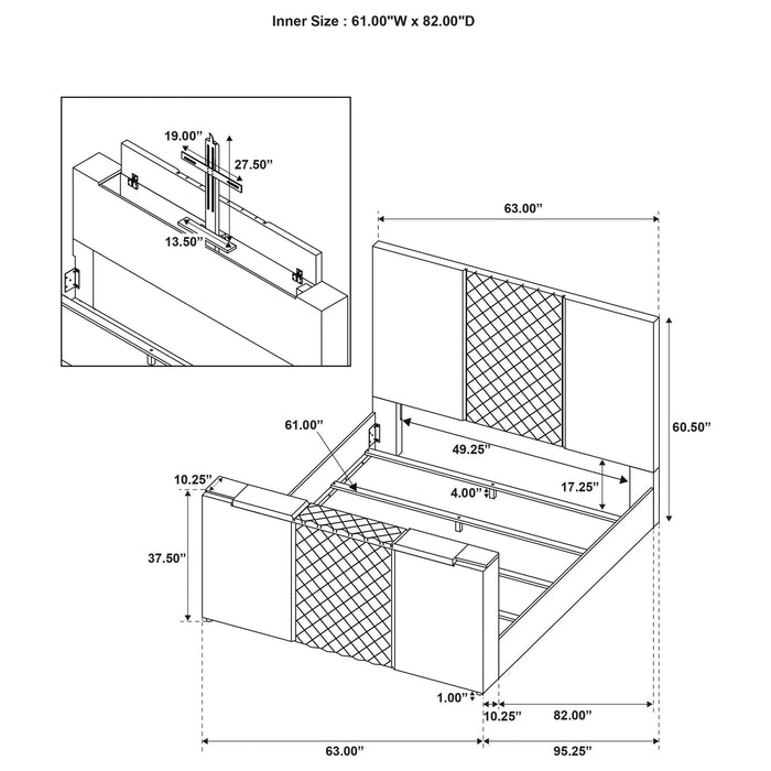 Yates - Panel TV Bed With Motorized Lift Furniture Max