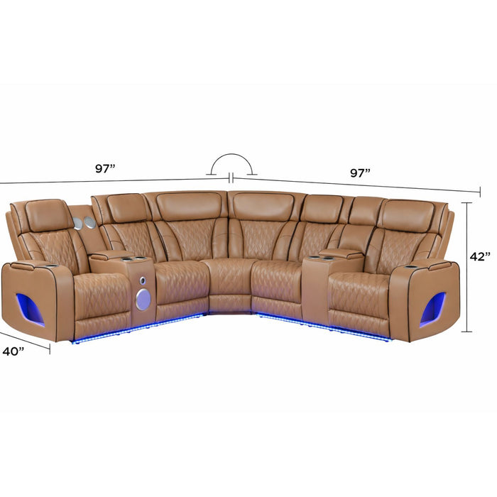 Fortuner - Power Recliner Sectional Sofa Matrix Furniture Group