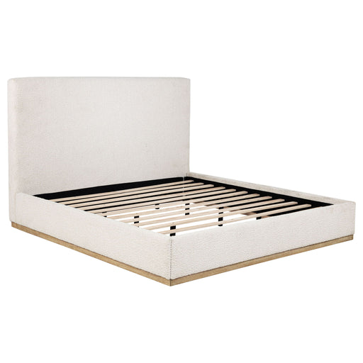 Talbot - Eastern King Platform Bed With Elevated Headboard - Cream Furniture Max