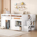 Low Loft Bed With Stair, Drawer, And Shelf Home Essentials