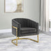 Tufted Barrel Accent Chair Upholstered Lounge Chair - Gray Furniture Max