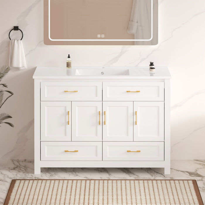 Bathroom Vanity With Sink Combo, 4 Soft Close Doors And 4 Drawers Home Essentials