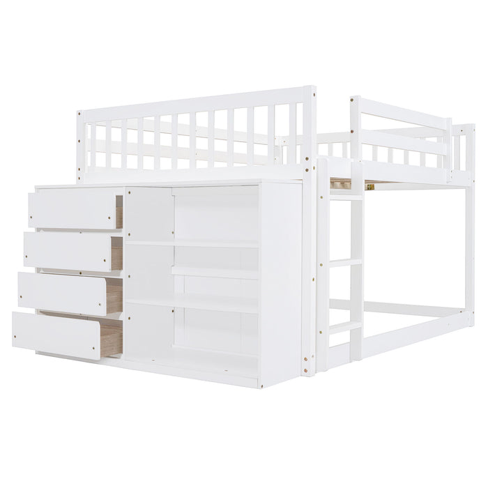 Bunk Bed With 4 Drawers And 3 Shelves