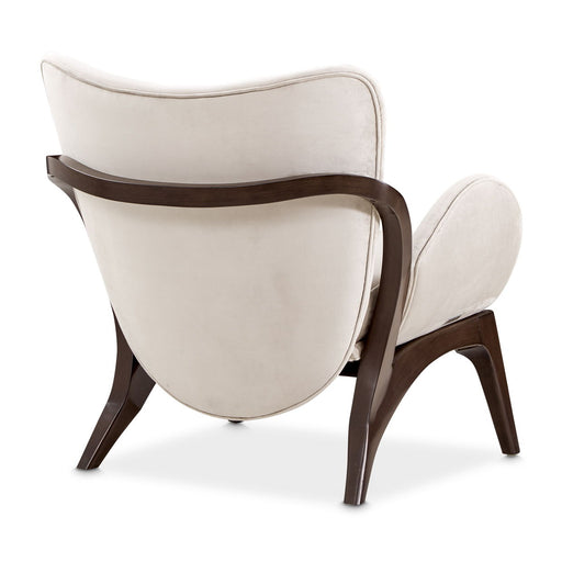 Camellia Field - Velvet Accent Chair - Beige / Dark Brown Michael Amini