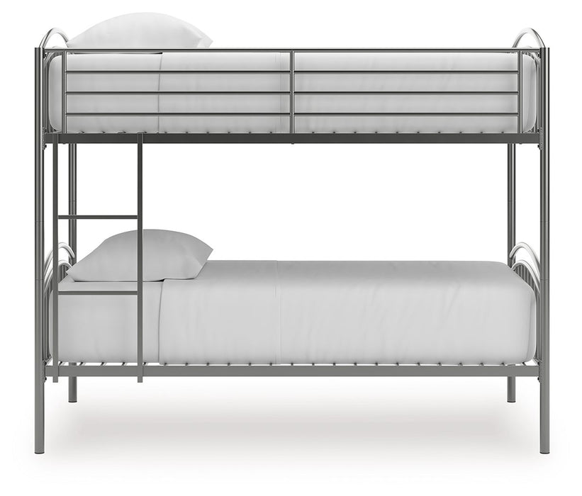 Lanceburg - 3 Pc. - Twin Over Twin Bunk Bed And 2 Mattresses - Gray Signature Design by Ashley®