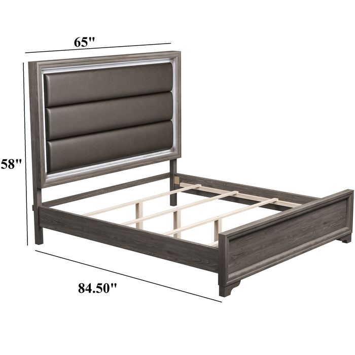 Bed With Horizontal Tufting Headboard Home Essentials