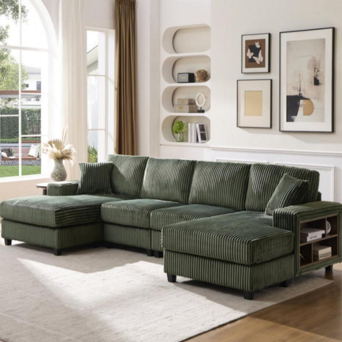 U-Shaped Convertible Sofa, 4 Seater Large Living Room Lounge Home Essentials